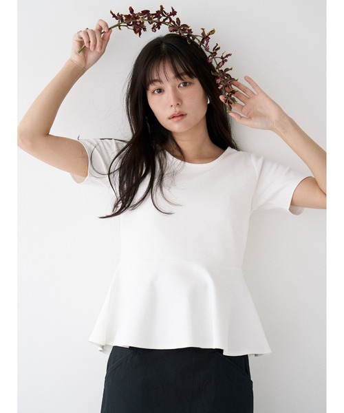 送料関税込♪【ALAIA】ペプラムTシャツ 4つの機能付】上品チュールペプラムTシャツ【イエべ・ブルべ