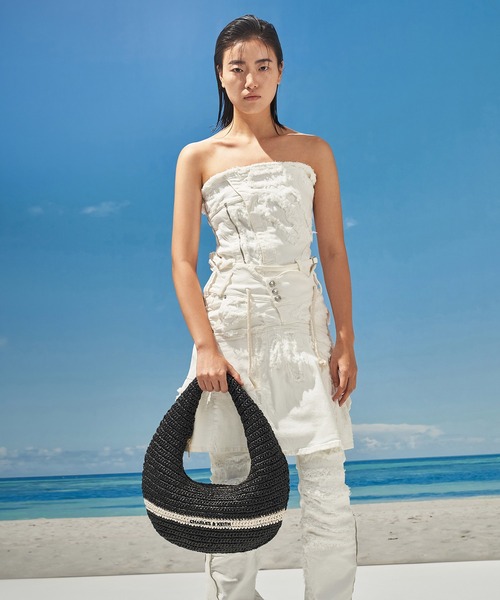 【Charles&Keith】Allegra ニットスラウチーホーボーバッグ CHARLES ＆ KEITH ハンドバッグ Allegra アレグラ ニットスロー