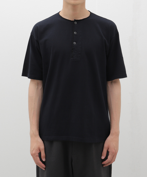 ナイジェルケーボン 50s ヘンリーネックシャツ ブラック50サイズ NIGEL CABOURN tシャツ / ナイジェルケーボン 50s HENLEY NECK
