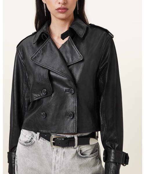 ALLSAINTS トレンチコート コート HENDRY CROPPED LEATHER