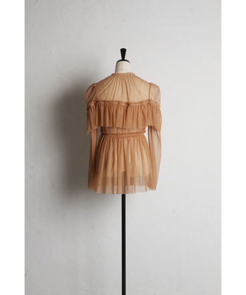 ブラウス シャツ シアーチュールブラウス レディース rectangle ブラウス シャツ シアーチュールトップス レディース
