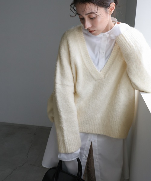 select MOCA（セレクトモカ） ニット セーター ウール混Vネック