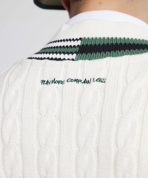 DEVEREUX GOLF ベスト ジレ コットンケーブルベスト メンズ : ZOZOTOWN