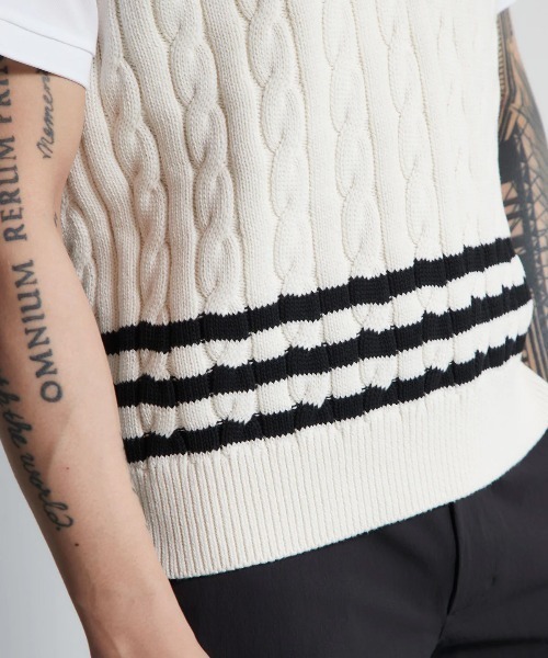 DEVEREUX GOLF ベスト ジレ コットンケーブルベスト メンズ : ZOZOTOWN