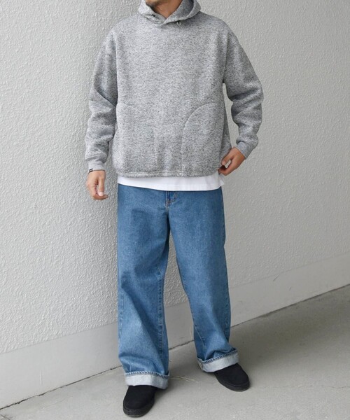 SHIPS any パーカー any:「洗濯機可能」ニット フリース 裏起毛 プル