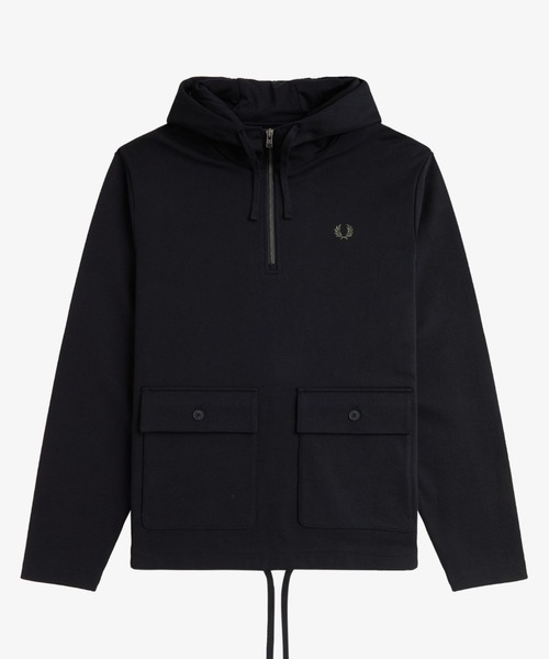 FRED PERRY フルジップパーカー ブラック Hooded Zip Through Sweatshirt(S 198：BLACK): | FRED PERRY