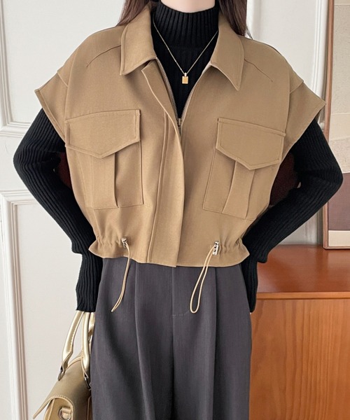 ABITOKYO（アビトーキョー） ベスト ジレ ドロストフレンチスリーブ