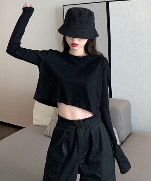 tシャツ ショート丈 無地ロンT レディース : ZOZOTOWN Yahoo!店 - 通販