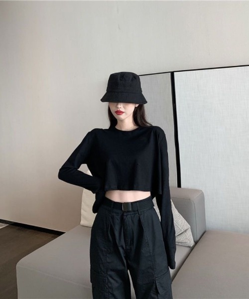 tシャツ ショート丈 無地ロンT レディース : ZOZOTOWN Yahoo!店