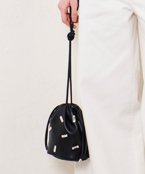 ショルダーバッグ・ポシェット BV507 HOP SHOULDER BAG allureville ショルダーバッグ バッグ フェイクレザービジュー