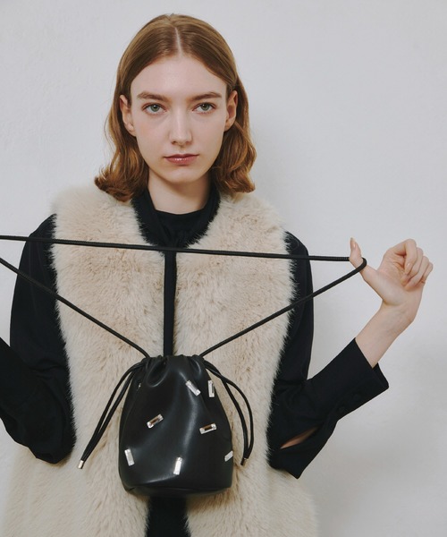 allureville ショルダーバッグ バッグ フェイクレザービジュー