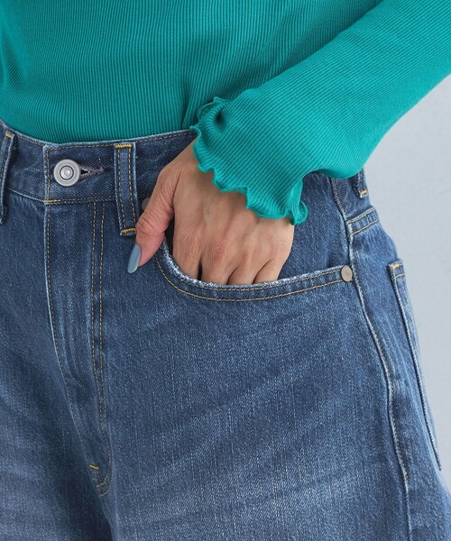 ジーンズ デニム デニムパンツ 「size SHORT/TALLあり」ワイド デニム パンツ レディースの画像