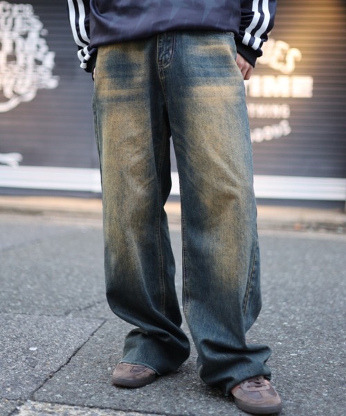 ATMARK ワイドパンツ ジーンズ 「3サイズ展開 / UNISEX 」ビンテージ 