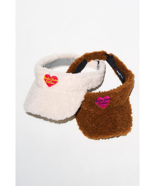 マスターバニー 黒 ニット帽サンバイザー ロゴ入り ネットウオーマー