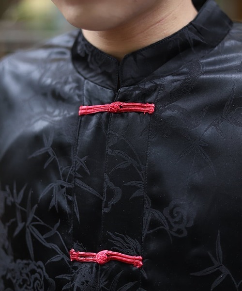 AXESーX シャツ ドラゴンジャカードチャイナシャツ メンズ レディース