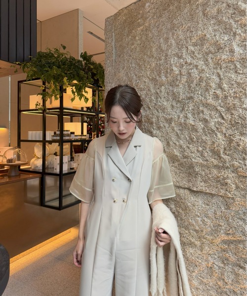 ★新品タグ付き★ LE'RURE lanternsleeverompers LE'RURE パンツドレス lantern sleeve rompers : ZOZOTOWN Yahoo