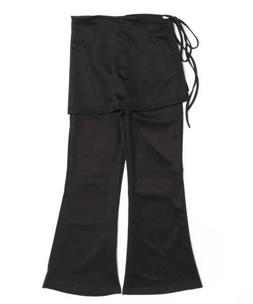 【スカートっぽい】新品社交ダンス ラップ式ワイド フレアー パンツ 黒 1142 スカートっぽい】新品 あたらしく 社交ダンス ラップ式ワイド