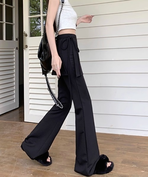 パンツ ラップスカート付きフレアパンツ レディース : ZOZOTOWN