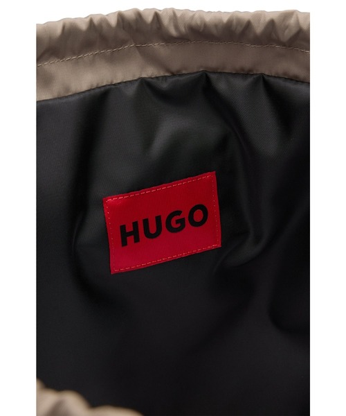HUGO BOSS レザートートバッグ　メンズ BOSS - トートバッグ グレインレザー レタリングロゴ - ブラック