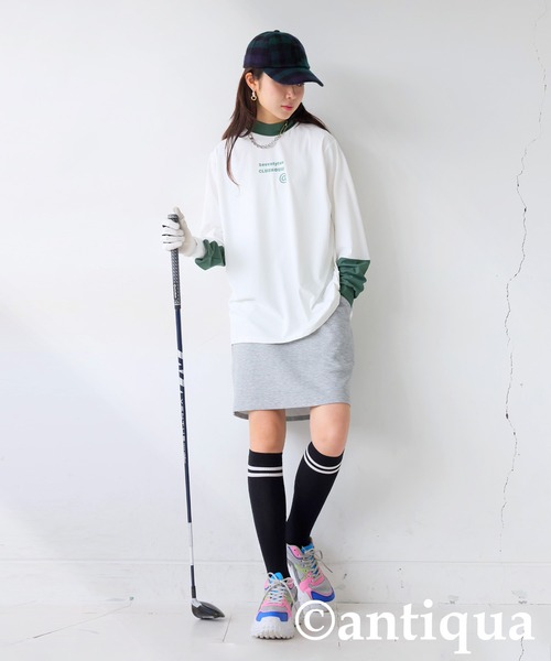 トップス Niku antiqua tシャツ 「STCH」リブカラー配色トップス レディース