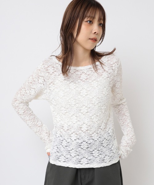 tシャツ M2406 フラワージャガードシアーロンＴ レディース RNA tシャツ M2406 フラワージャガードシアーロンT レディース