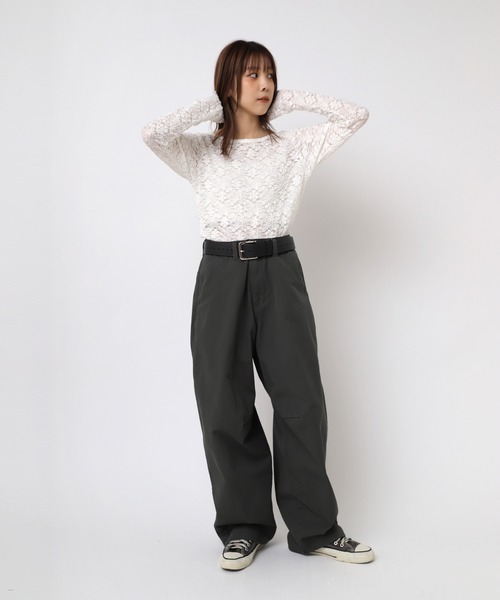 tシャツ M2406 フラワージャガードシアーロンＴ レディース RNA tシャツ M2406 フラワージャガードシアーロンT レディース
