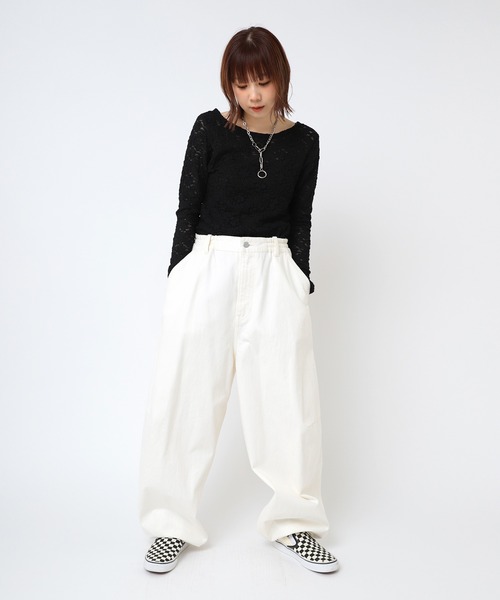 RNA tシャツ M2406 フラワージャガードシアーロンT レディース
