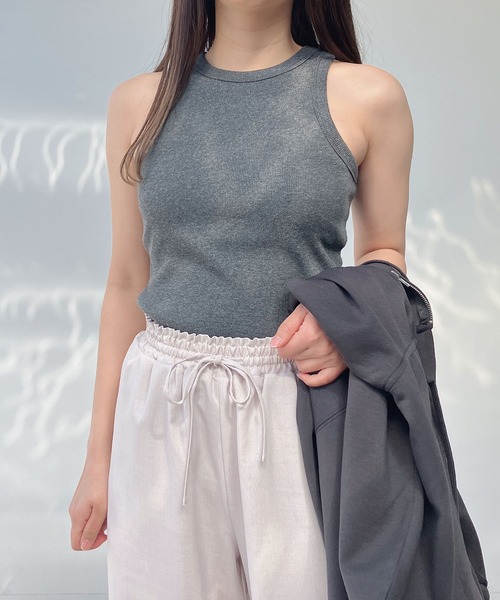 AS KNOW AS（アズノゥアズ） タンクトップ ノースリーブ ○カップ付き