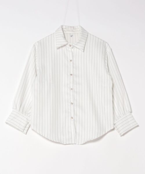 BLANC FICELLE ブラウス シャツ ピンストライプ シャツ レディース