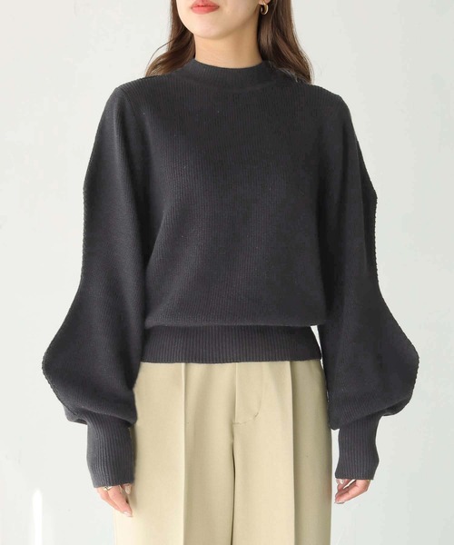 「HER CLOSET」 長袖ニット M ライトブルー レディース_画像4