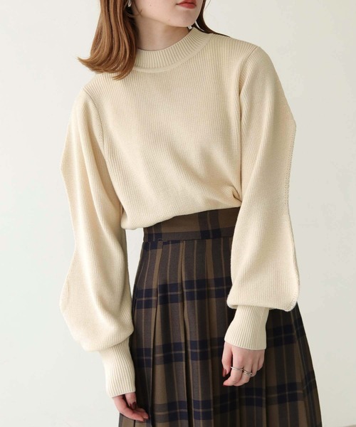 「HER CLOSET」 長袖ニット M ライトブルー レディース_画像9