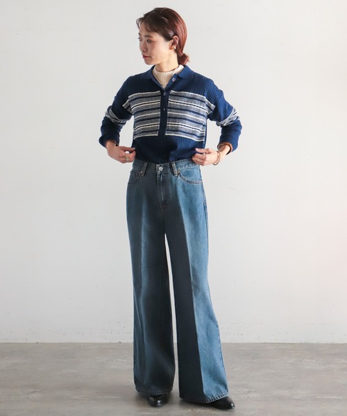 「NOMBRE IMPAIR」 ニットカーディガン FREE ネイビー レディース_画像5