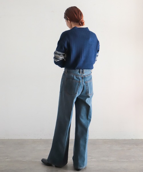 「NOMBRE IMPAIR」 ニットカーディガン FREE ネイビー レディース_画像6