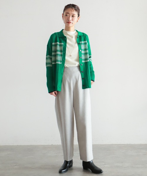 「NOMBRE IMPAIR」 ニットカーディガン FREE ネイビー レディース_画像8