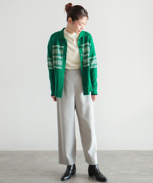 「NOMBRE IMPAIR」 ニットカーディガン FREE ネイビー レディース_画像9