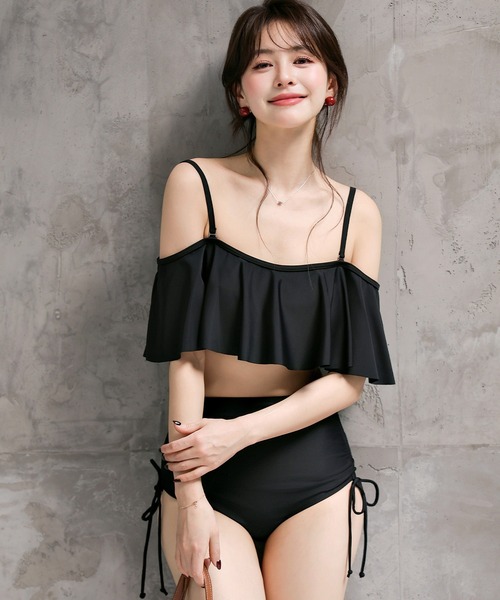 TeddyShop 水着 レディース水着 2wayオフショル風フレアバイ