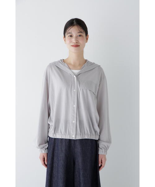 パーカー コットンナイロンシアーカットソーフーディー レディース human woman パーカー コットンナイロンシアーカットソー