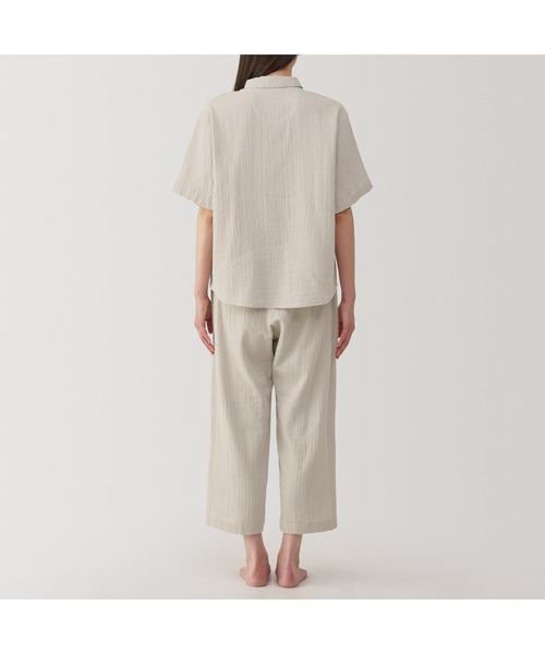 無印良品 5分袖パジャマ S セール】婦人 脇に縫い目のない 薄手ガーゼ五分袖パジャマ