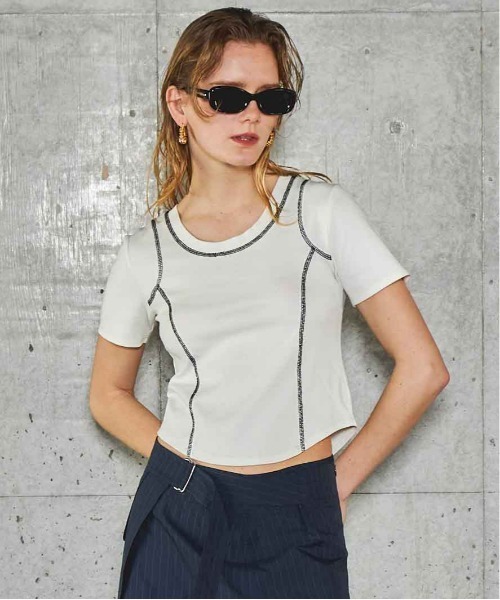 tシャツ Bicolor Stitch Compact T-shirt/バイカラーステッチコンパクトTシャツ「MAISON SPECIAL/メゾンスペ MAISON SPECIAL tシャツ Bicolor Stitch Compact T-shirt/バイ