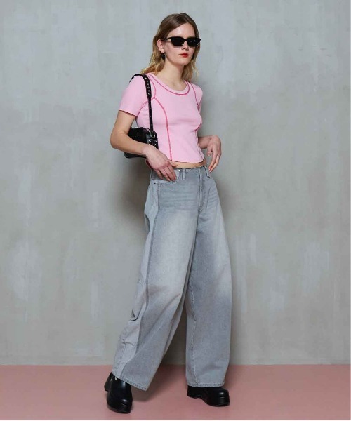 【タグ付・極美品】MAISON SPECIAL レイヤードチュールTシャツ 青 MAISON SPECIAL tシャツ Tulle Cardigan Layered T-shirt