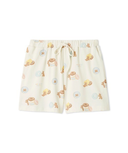 すぐ届く【gelato pique】ルームウェア セット ドーナツベア gelato pique パジャマ ルームウェア ドーナツベア柄ショート