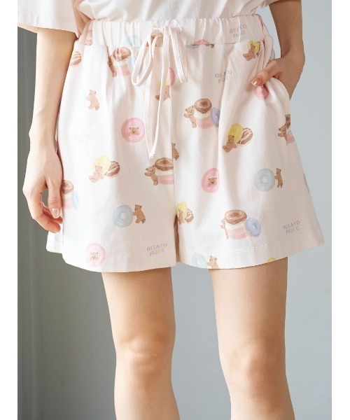 gelato pique パジャマ ルームウェア ドーナツベア柄ショート