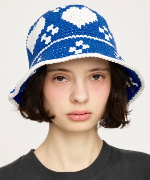 SLY（スライ） 帽子 ハット HEART KNIT BUCKET HAT ハート ニット