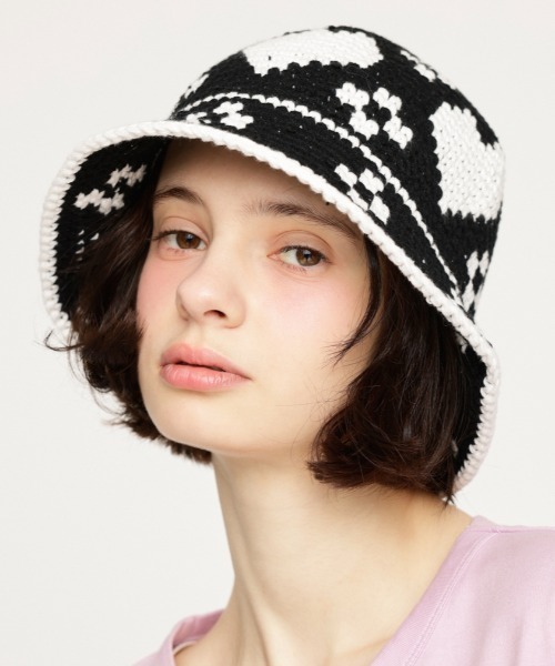SLY 帽子 ハット HEART KNIT BUCKET HAT ハート ニット バケット