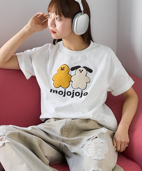 【新品タグ付き】mojojojo 相良刺繍 アートTシャツ オフホワイト PUBLUX tシャツ PUBLUX/パブリュクス mojojojo 相良刺繍 アートT