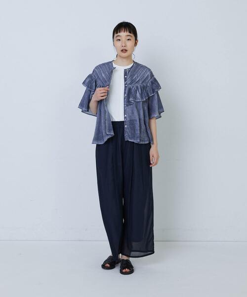 LOISIR パンツ 「MTサイズ有り」コットンレイヤードパンツ