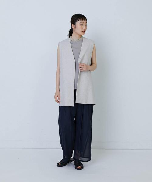 LOISIR パンツ 「MTサイズ有り」コットンレイヤードパンツ