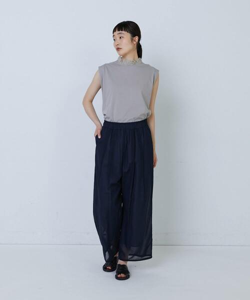 定価3.2万円 未使用 LOISIR コットンレイヤードパンツ(黒) 定価3.2万円 未使用 LOISIR コットンレイヤードパンツ(黒