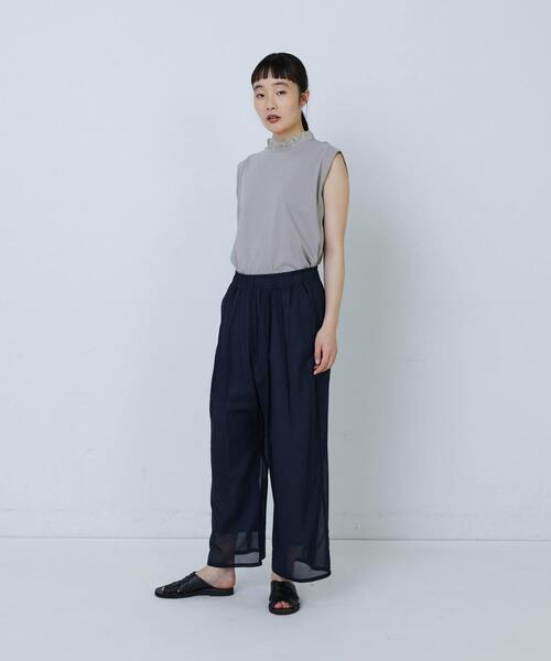 定価3.2万円 未使用 LOISIR コットンレイヤードパンツ(黒) LOISIR パンツ 「MTサイズ有り」コットンレイヤードパンツ