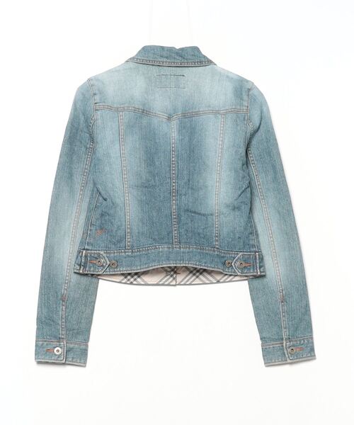 【美品】BURBERRY バーバリー デニムジャケット サイズ38 現行 BURBERRY BLUE LABEL 「BURBERRY LABEL」 デニムジャケット 38